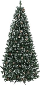 HOMCOM Brad Crăciun Artificial 210cm, 998 Ramuri Ninse Conuri Pin, Deschidere Automată, Bază Pliabilă, Verde | Aosom Romania