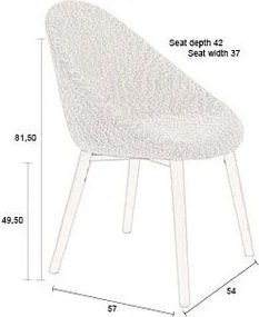 Scaun de sufragerie portocaliu tapițat Fenna – Dutchbone