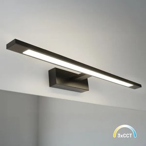 Lumină LED pentru oglindă de baie KLIMT, 12W, 230V, 3000/4000/6000K, 60 cm, IP44, negru