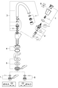 GROHE 20393001 - Baterie monocomandă pentru lavoar COSTA L, DN 15, crom lucios