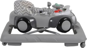 Premergator Reglabil in 3 Trepte NOVOKIDS™ Shelby Mini Car , Roti silentioase, Pliabil, 8 Roti, Cu Melodii si volan, Model Masinuta, Gri