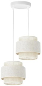 Candelabru pe cablu BOHO 2xE27/60W/230V crem/iută