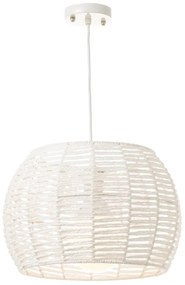 Lustră albă cu abajur din bambus ø 35 cm – Casa Selección
