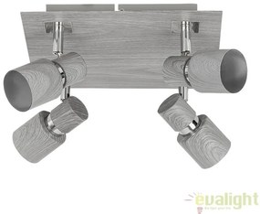 Lustra aplicata design modern 4 spoturi Merkur gri 6128 RX