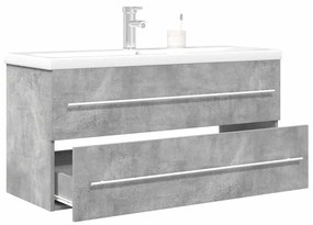 vidaXL Set mobilier de baie, 2 piese, gri beton, lemn compozit