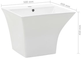 Chiuveta ceramica suspendata pe perete, alb, 500x450x410 mm