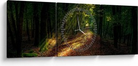 Tablou cu poteca prin pădure (cu ceas) (90x30 cm)