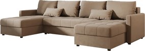 OFERTA Set canapea extensibila in forma de U VENORIA 285x146 cm, bej + 2 perne GRATUIT Calitatea II