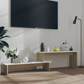 Comoda TV, stejar Sonoma si alb, 180x30x43 cm, PAL