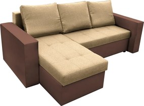 Coltar extensibil Toledo, 226x145x79 cm, 2 lazi depozitare, Reversibil, Maro/Crem