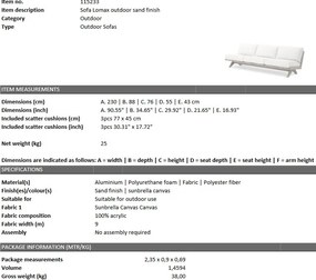 Canapea design elegant LUX Lomax, sand 115233 HZ