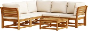 vidaXL Set mobilier grădină cu perne, 6 piese, lemn masiv acacia