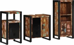 vidaXL Set de mobilier pentru baie cu raft 3 pcs Lemn recuperat masiv