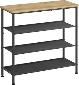 Dulap de incaltaminte TAYLOR ARTISAN cu structura neagra 75x71 cm, 3 rafturi