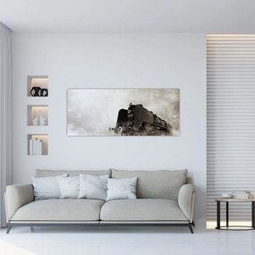 Tablou - Tren în ceață (120x50 cm)