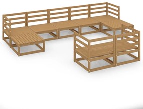 3076107 vidaXL Set mobilier de grădină, 9 piese, lemn masiv de pin