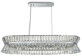 Lustra eleganta cu cristal ideala pentru sufragerie sau bucatarie Uptown 10Lt Oval