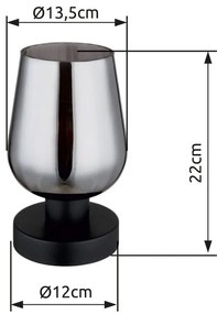Veioza/Lampa de masa design modern RYAN negru/fumuriu
