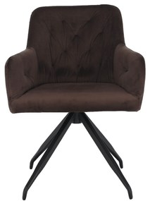 Scaun pivotant, ţesătură de catifea maro/ negru, VELEZA