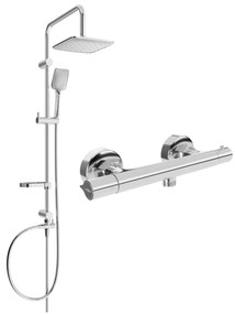 Mexen Sven set de duș cu pară de tip ploaie și baterie de duș termostatică Slim, Crom - 77105262-00