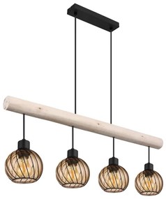 Lustră pe cablu PAULO 4xE27/15W/230V Globo 15534-4H