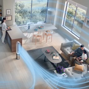 Resigilat: Purificator si racitor de aer Dyson Cool Formaldehyde™ TP09, 40W, 40 m², 10 viteze, Oscilatie, HEPA, Wi-Fi, LCD, Control vocal, Alb/Auriu