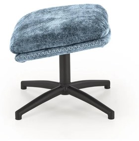 Fotoliu Dario + taburet stofa albastru H100 cm
