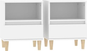 vidaXL Noptiere, 2 buc., alb, 40x35x50 cm