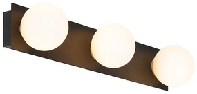 Aplică modernă neagră 48 cm IP44 cu 3 lumini - Cederic