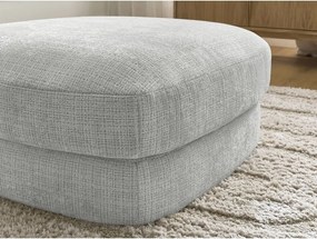 Taburet gri deschis cu tapițerie din chenille Leonore – Bobochic Paris