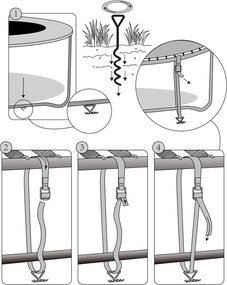 Set de ancore pentru sol, 4 bucăți, 42,5x8,5cm, argintiu Monzana