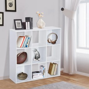 Librarie Alba Moderna HOMCOM 9 Compartimente 91x91x30cm | Aosom Romania