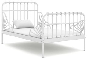 vidaXL Cadru de pat extensibil, gri, 80x130/200 cm, metal