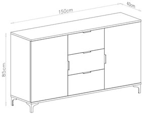 Dulap cu sertare și ușă mică LORA stejar artizan