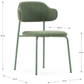 Scaune de dining verzi 4 buc. Adriel – Marckeric
