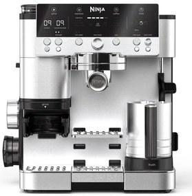 Espressor automat 3in1 Ninja Luxe Café Premier ES601, 1650W, 15 bar, 2 L, Barista Assist, Spumare fara contact, Rasnita incorporata, 4 moduri, 3 setari temperatura, Inox/Negru