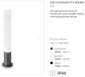 Stalp modern de exterior cu protectie IP44 EDO OUTDOOR PT1 ROUND antracit 138510