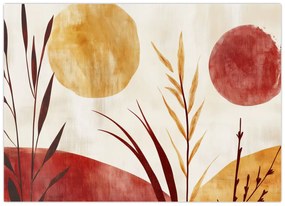 Tablou - Plante și cercuri (70x50 cm)