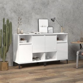 vidaXL Dulapuri, 2 buc, alb extralucios, 60x35x70 cm, lemn prelucrat