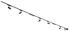 Sistem de iluminat pe șine cu 6 spoturi și 2 plafoniere negre monofazate - Magnetic Gert Puntua