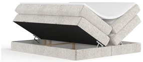 Pat boxspring bej cu spațiu de depozitare/fără tăblie 140x200 cm Juniper – Maison de Rêve