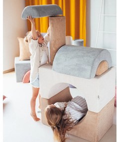 Teren de joacă din spumă verde mentă 3 buc. din catifea reiată înălțime 37 cm 75x49 cm Rainbow Montessori – Wigiwama