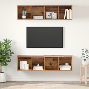 vidaXL Set comodă TV 2 pcs Lemn vechi 37 x 37 x 142.5 cm Lemn compozit