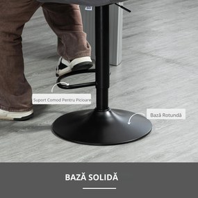 Set 2 scaune bar, inaltime reglabila, imitatie catifea HOMCOM | Aosom Romania