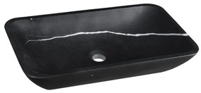 Sapho - Lavoar BLOK 60 x 35 cm pentru blat, piatră/negru mat