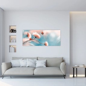 Tablou - Buburuze pe floare (120x50 cm)