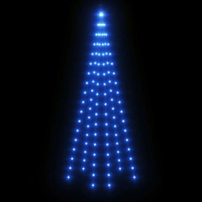 Brad de Craciun pe catarg, 108 LED-uri, albastru, 180 cm Albastru, 180 x 70 cm, Becuri LED in forma dreapta, 1