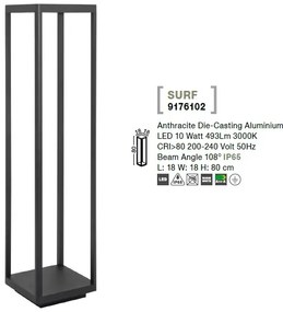 Stalp LED modern pentru iluminat exterior IP65 Surf H-80cm