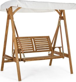 Balansoar de grădină în culoare naturală din lemn masiv Noemi – Bizzotto