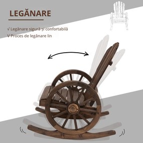 Outsunny Scaun Balansoar de Gradina din Lemn de Molid, Culoarea Lemn 88x68x92cm | Aosom Romania